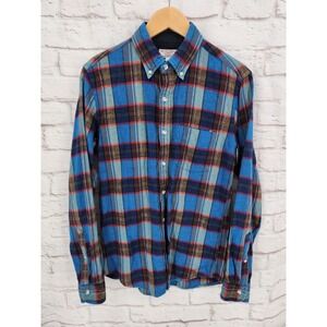 Wallace & Barnes Plaid Shirt Woodshop Western Retro Wool Cotton Men Size Small
